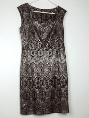 ELLEN TRACY Lace Shift Dress Women's Size 8 Black